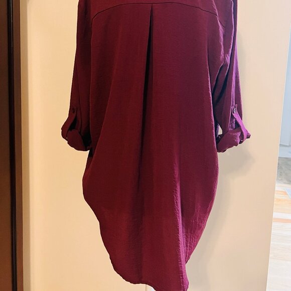 Women's Business Casual Top - Maroon - Small - Picture 2 of 6